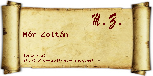 Mór Zoltán névjegykártya
